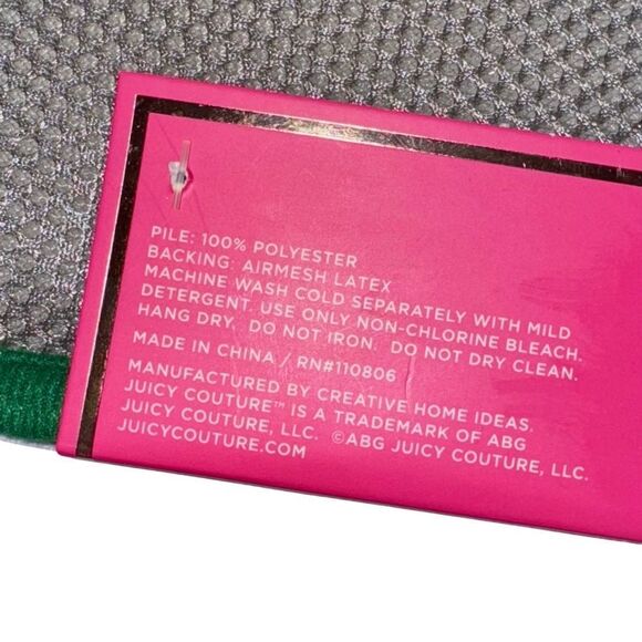 Juicy Couture Home Pink Lemon Floral Print Memory Foam Bath Mat Rug 20” x 32” - Picture 5 of 6